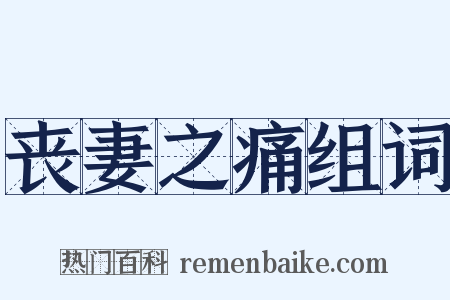 丧妻之痛组词是什么意思的图片